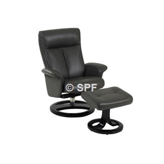 Geneva Leather Relax Chair Iron